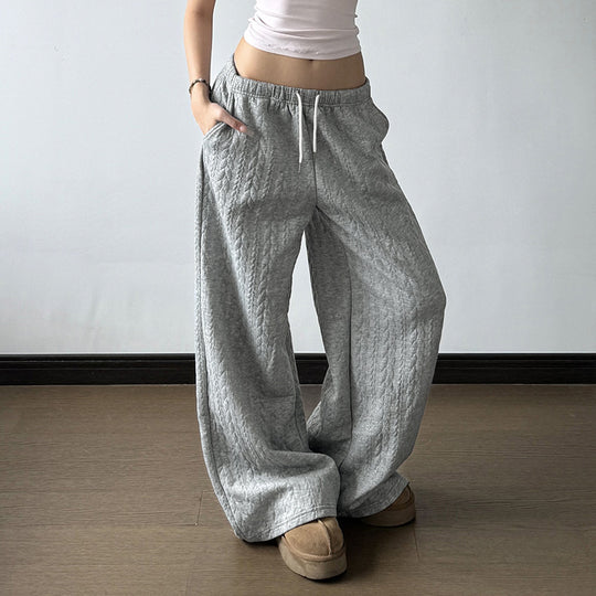 Damen nan weite Palazzo-Loungehose aus weichem Jersey mit Tunnelzug und Komfortbund EB