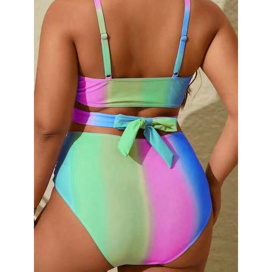 Damen Bikini-Set mit modischer Wickeloptik und hohem Bund EB