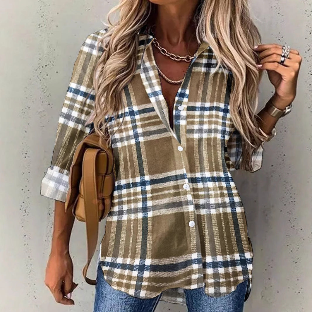 Damen Bluse mit floralem Design und Farbverlauf EB