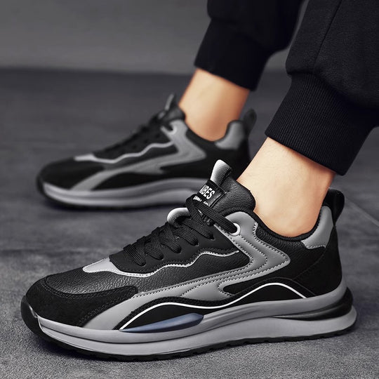 Herren sportive Chunky-Sneaker mit Wildleder- und Kunstlederoverlays, gepolstertem Einstieg und reaktiver Wellen-Zwischensohle EB