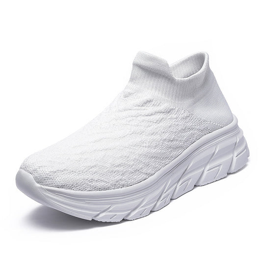 Damen Sportliche Slip-On Sneaker mit atmungsaktiver Strick-Oberfläche und dämpfender Laufsohle EB