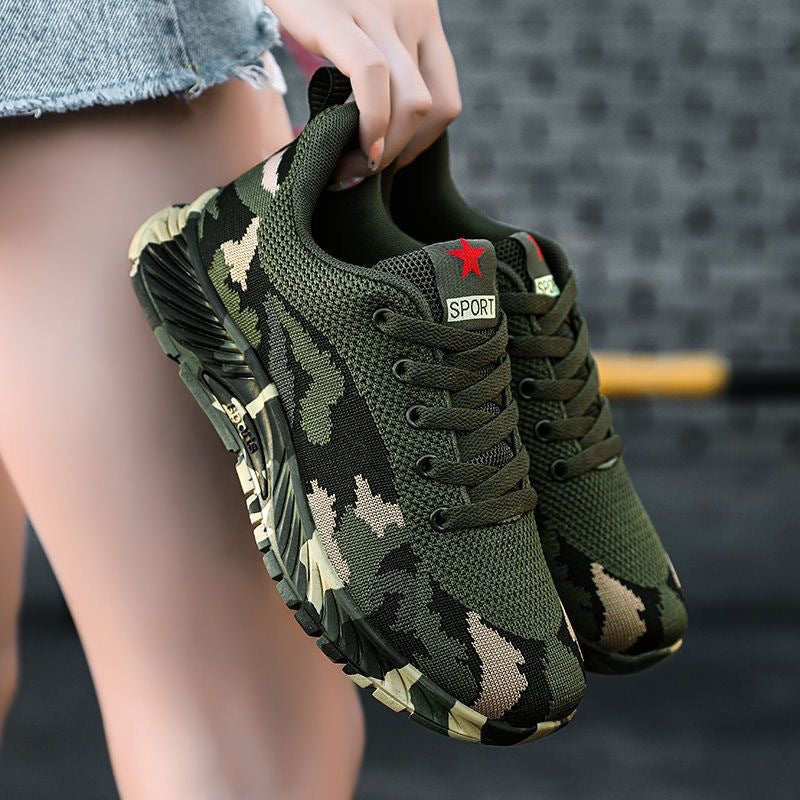 Damen Sportliche Laufschuhe mit Camouflage-Muster und flexibler Sohle EB