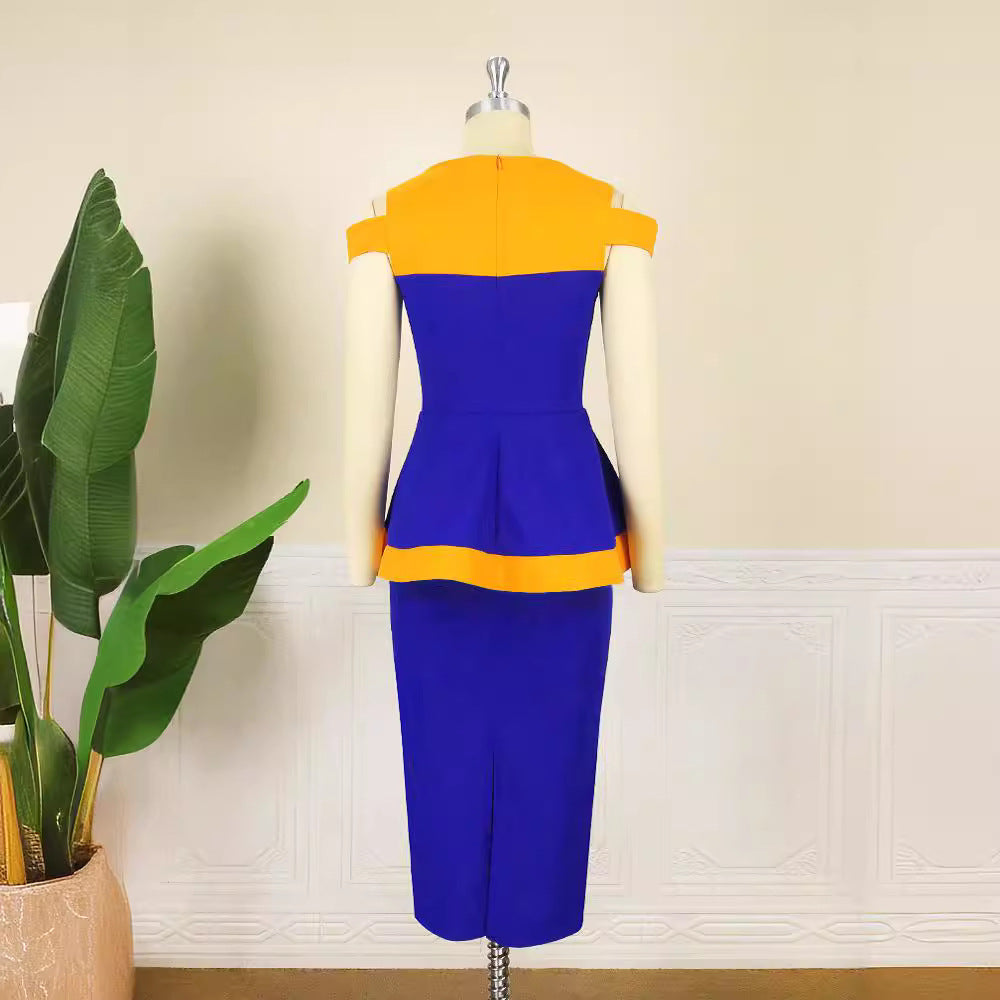 Damen Figurbetontes Peplum-Kleid EB