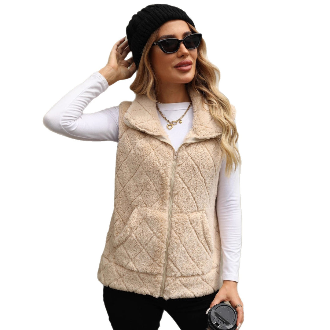 Damen Kuschelige Fleece-Weste mit Kapuze EB
