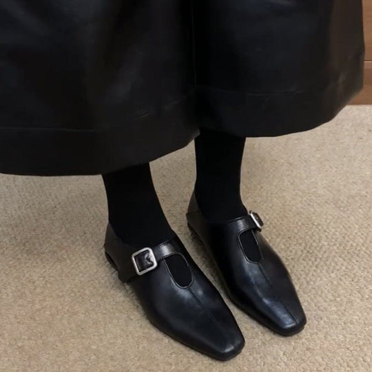 Damen elegante Slipper mit modischer Schnalle EB