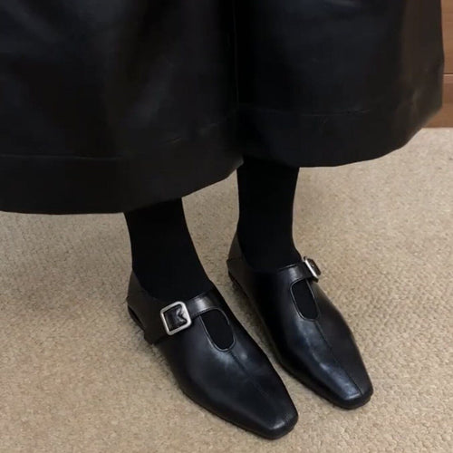 Damen elegante Slipper mit modischer Schnalle EB