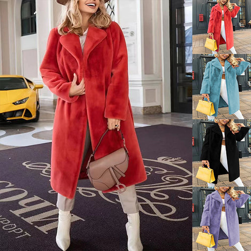 Damen Kuschelige Oversized Jacke aus weichem Material EB