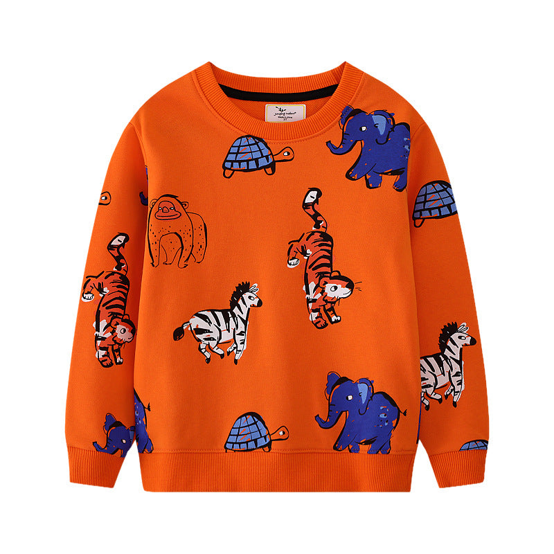 Kinder Sweatshirt mit buntem Tiermotiv EB