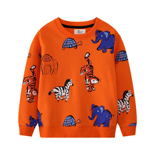 Kinder Sweatshirt mit buntem Tiermotiv EB