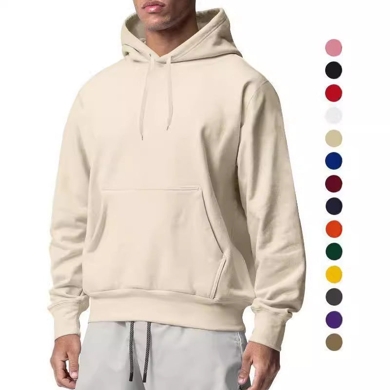 Herren nan Premium-Kapuzenpullover mit Kängurutasche, innen angerautem Fleece, verstärkter Nackennaht und geripptem Saum EB