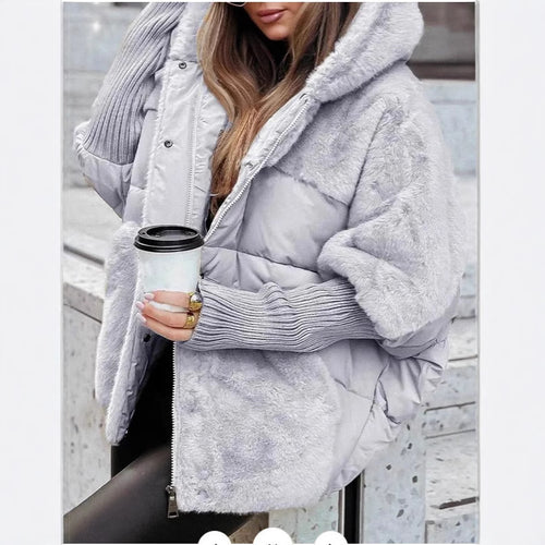 Damen Kuschelige Steppjacke mit abnehmbarer Kapuze und warmem Fleeceeinsatz EB
