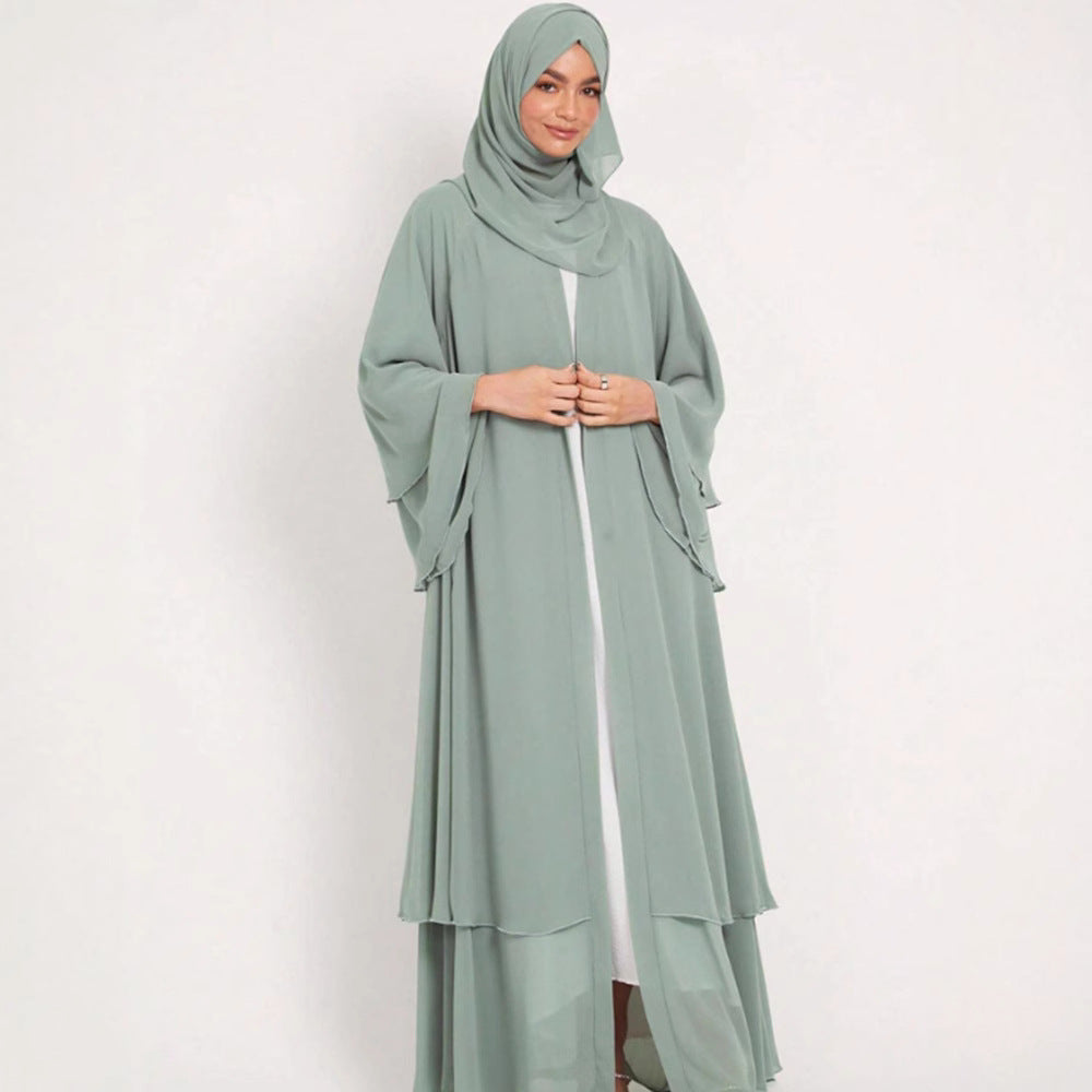 Damen Elegante und fließende lange Kaftan mit offenen Ärmeln EB