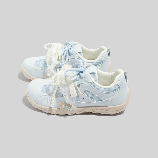 Damen Sportliche Sneaker mit stilvollen Perlenapplikationen und atmungsaktivem Obermaterial EB