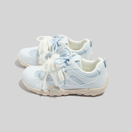 Damen Sportliche Sneaker mit stilvollen Perlenapplikationen und atmungsaktivem Obermaterial EB