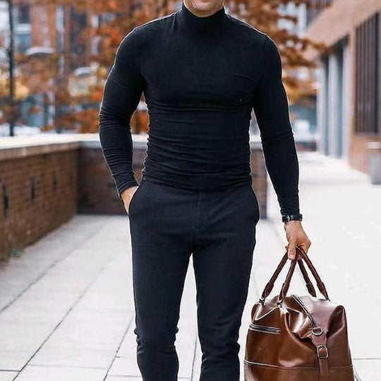 Herren Rollkragenpullover aus weichem Stretchmaterial EB
