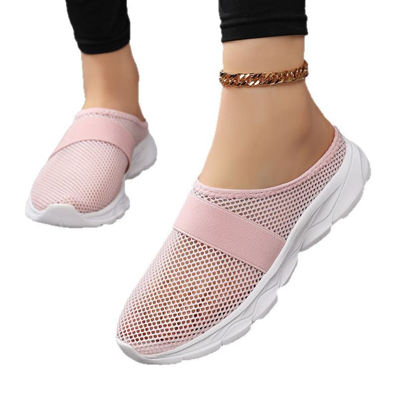 Damen Bequeme Netz-Sneaker mit elastischem Riemen und atmungsaktiver Sohle EB