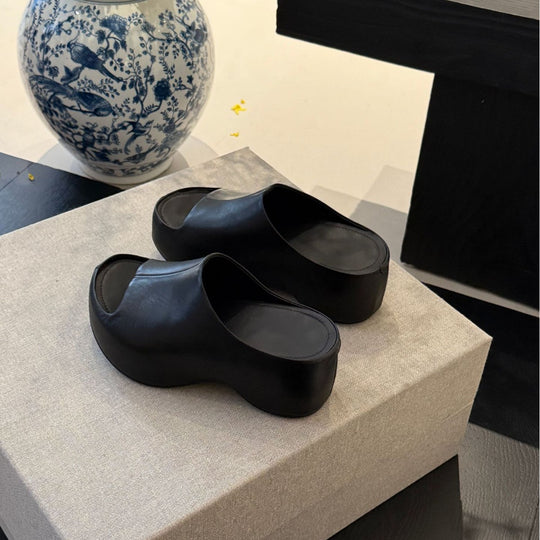 Damen Plateau-Mules mit geschlossener Ferse und modischem Riemendesign EB