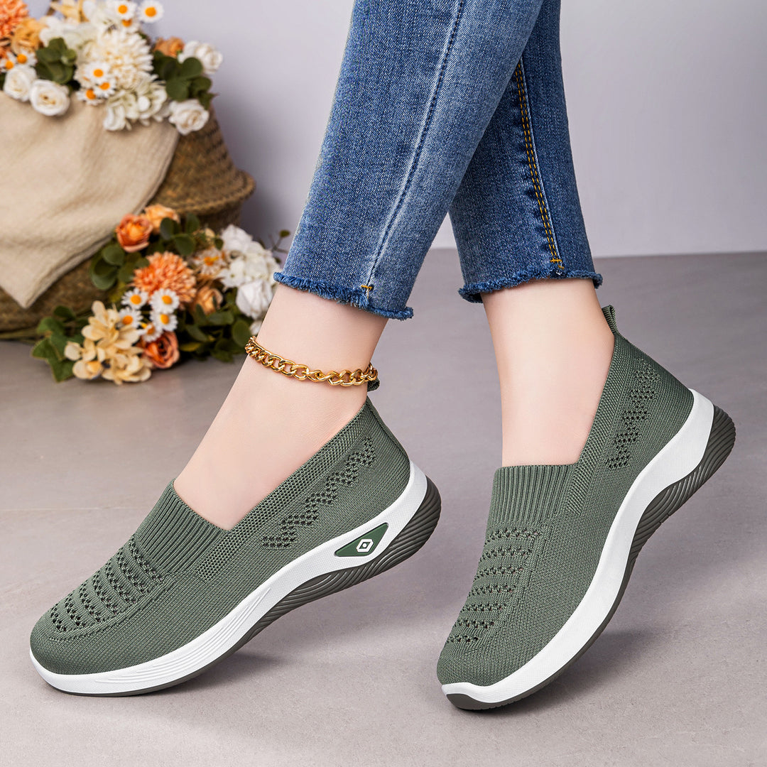 Damen Leichte Komfort-Sneaker mit atmungsaktiver Strickoberfläche EB