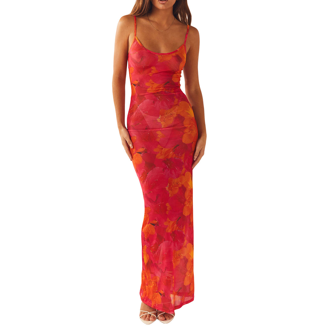 Damen Maxikleid mit floralem Muster EB
