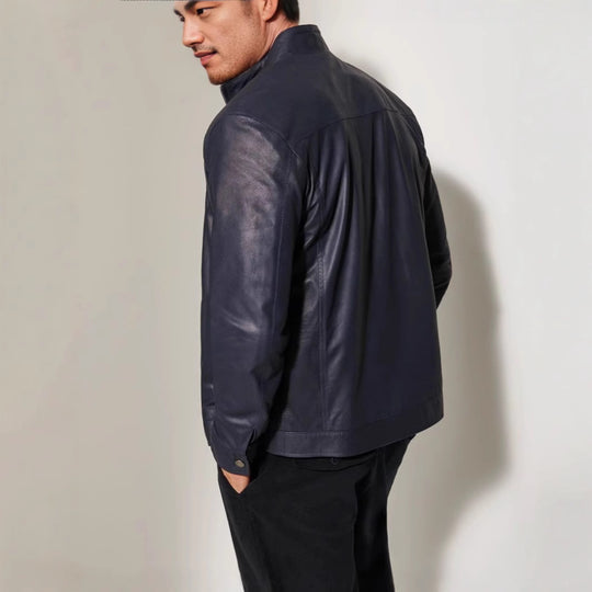 Herren modische jacke mit klassischem Stehkragen und eleganten Akzenten EB