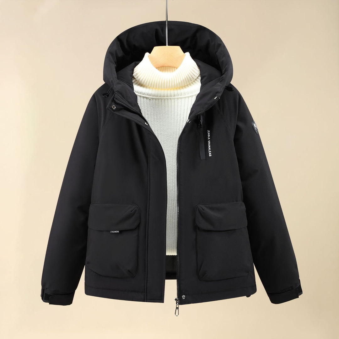 Damen Isolierte Outdoorjacke mit voluminösem Kapuzenkragen und praktischen Taschen EB