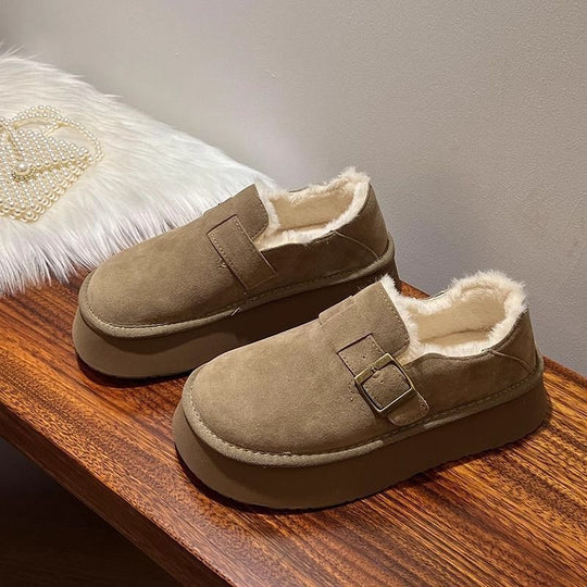 Damen Bequeme Slipper mit Futter und elastischem Riemen EB