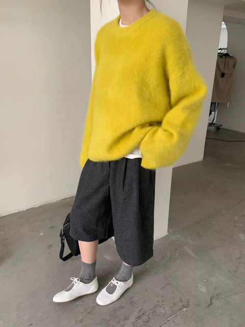 Damen kuscheliger Pullover mit Boxy-Schnitt EB