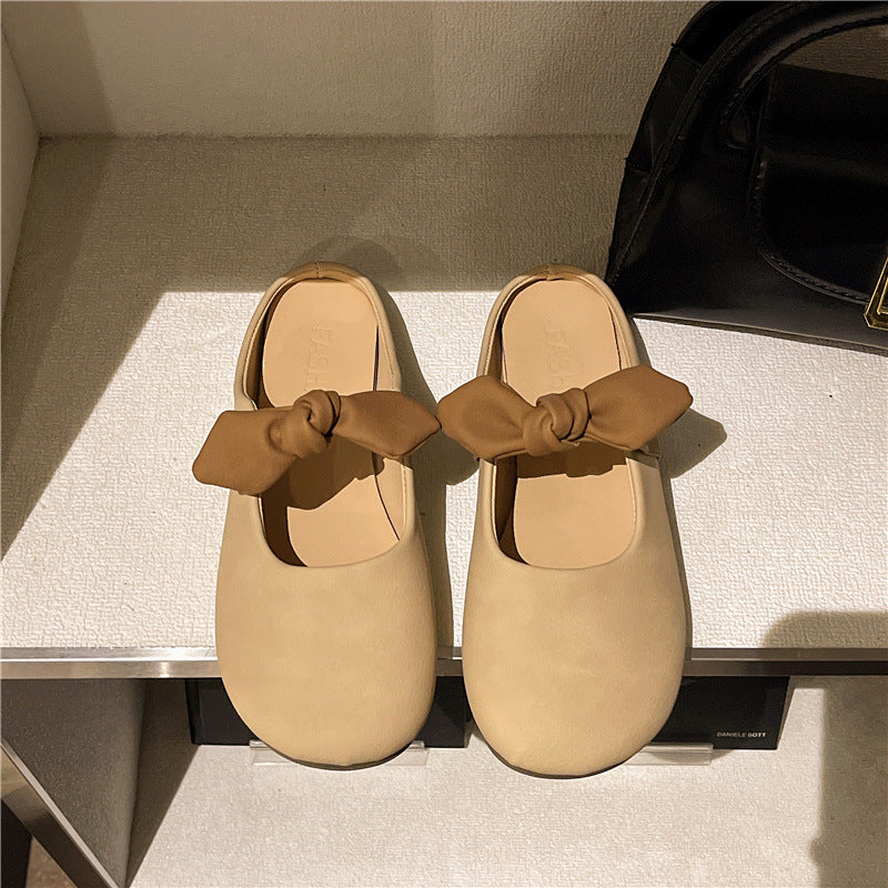 Damen Bequeme Mules mit dekorativem Schleifen-Detail EB
