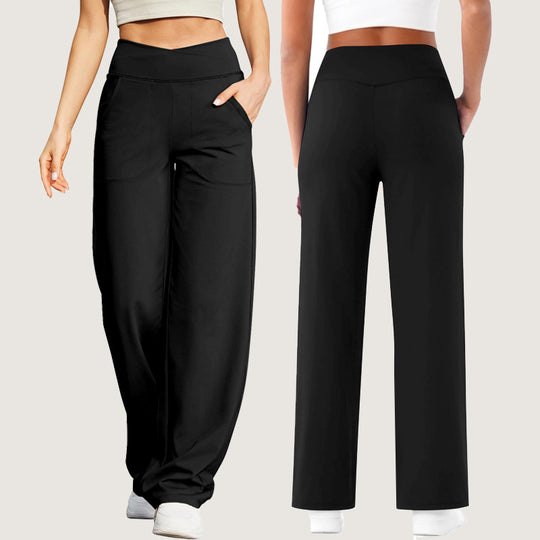 Damen Freizeithose mit hohem Bund und praktischen Taschen EB