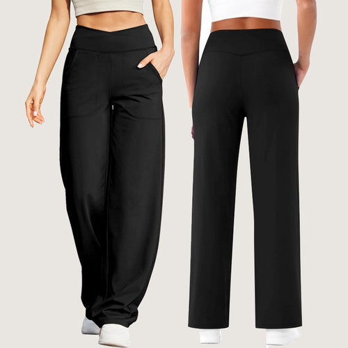 Damen Freizeithose mit hohem Bund und praktischen Taschen EB