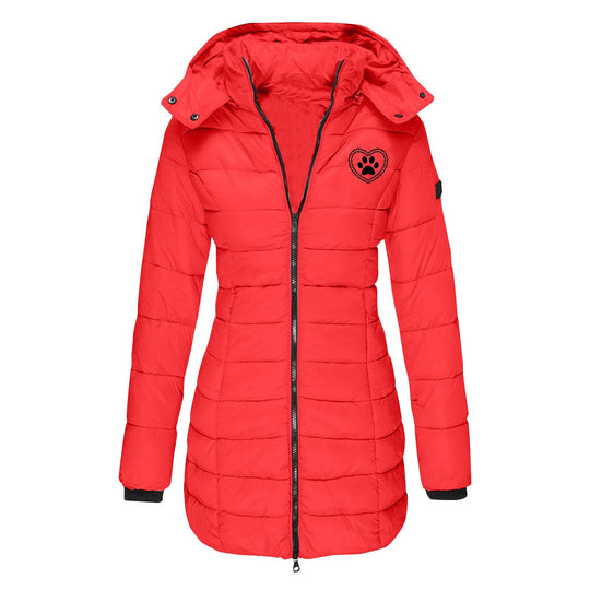 Damen gefütterte Übergangsjacke mit abnehmbarer Kapuze EB