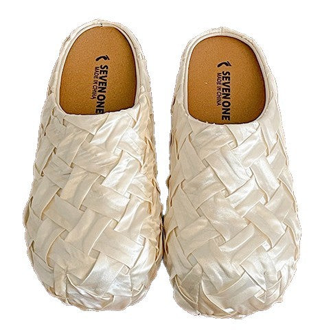 Damen Komfortable Clogs mit geflochtenem Obermaterial EB