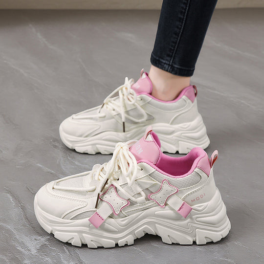 Damen Sportliche Chunky Sneakers mit modischem Design und stabiler Sohle EB