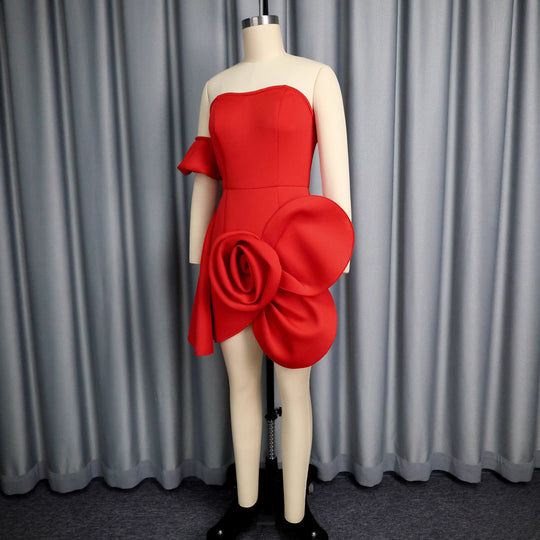 Damen Cocktailkleid mit floraler Drapierung EB