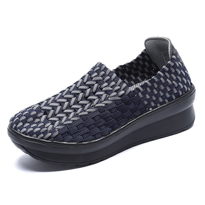 Damen Komfortable Slip-On Sneakers mit atmungsaktivem Obermaterial und dämpfender Sohle EB
