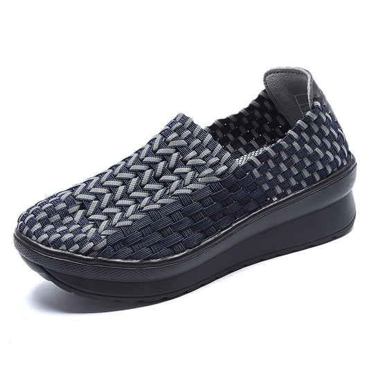 Damen Komfortable Slip-On Sneakers mit atmungsaktivem Obermaterial und dämpfender Sohle EB