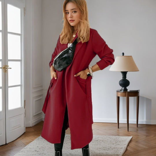 Damen modischer Longblazer mit praktischem Taschen EB