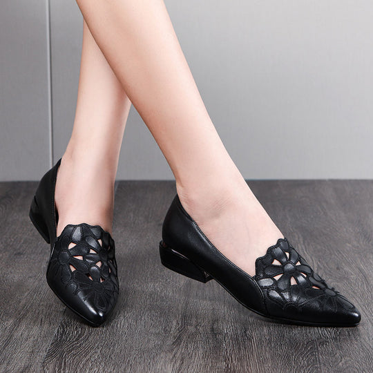 Damen elegante spitze Slingbacks mit filigranem Dekor EB