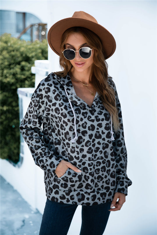 Damen Kapuzenpullover mit exklusivem Tiermuster und bequemer Passform EB