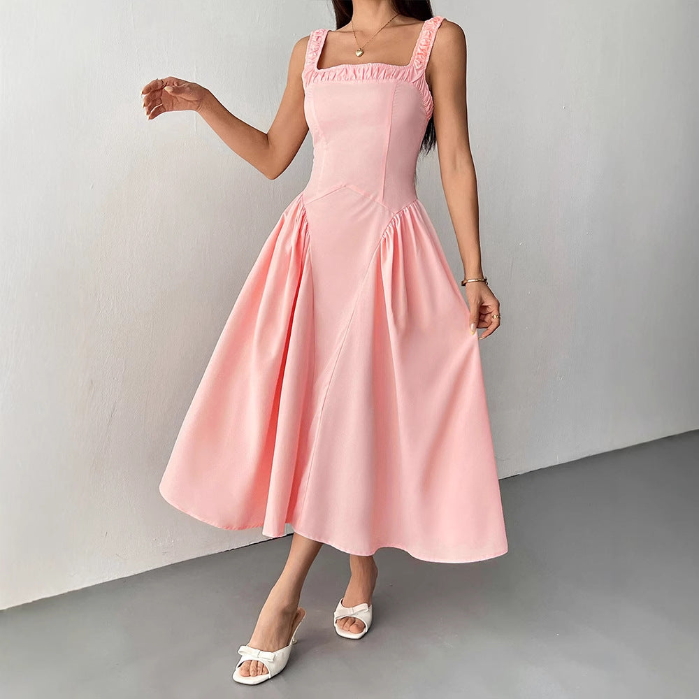Damen Midikleid mit feinen Rüschendetails und figurbetontem Schnitt EB