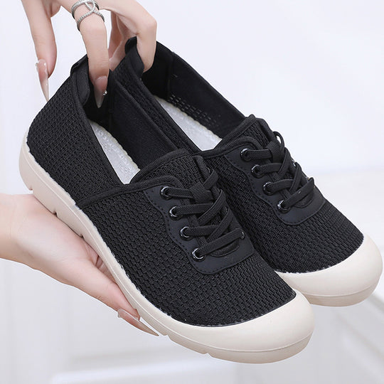 Damen Atmungsaktive Freizeit-Sneaker mit flexibler Sohle und elastischem Schnürsystem EB