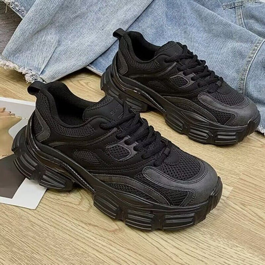 Damen Sportliche Luftige Sneaker mit dämpfender Sohle und atmungsaktivem Mesh-Obermaterial EB