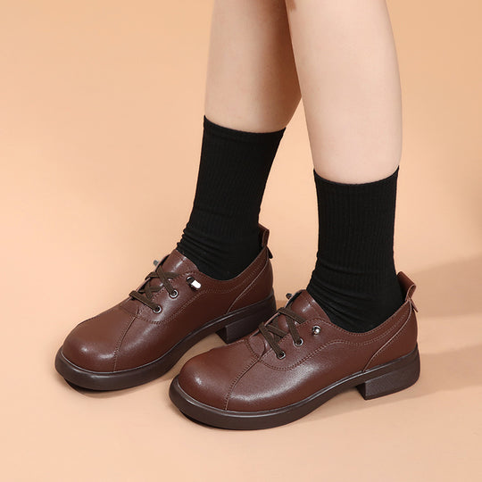 Damen modische Schnürschuhe mit elegantem Blockabsatz und atmungsaktivem Obermaterial EB