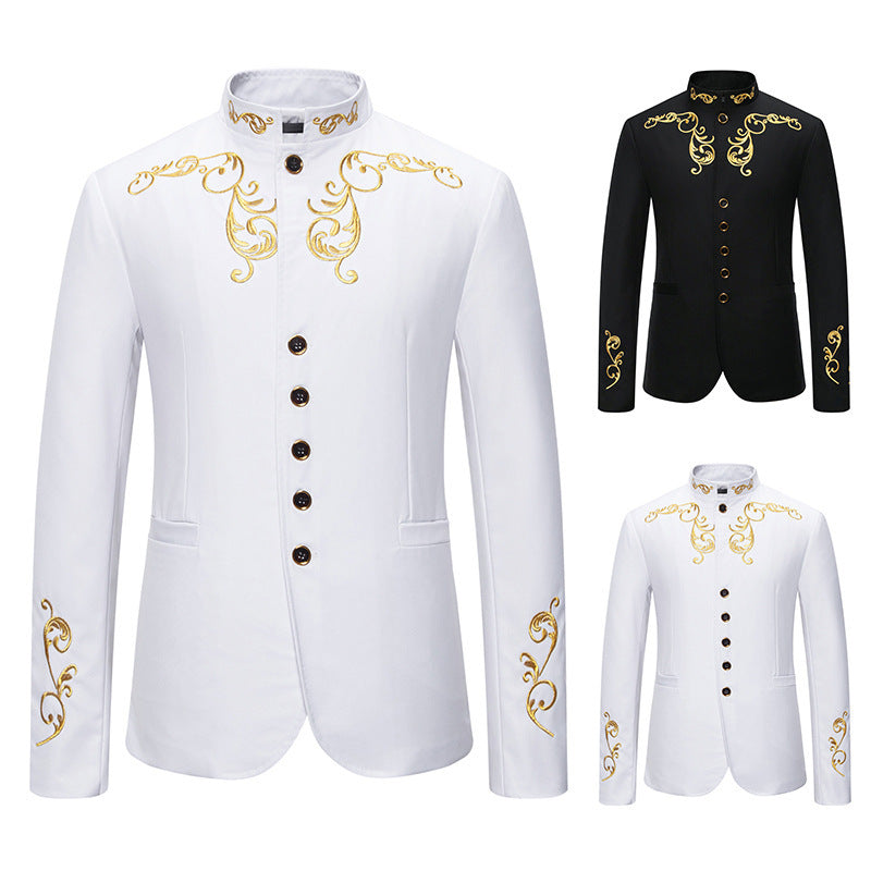 Herren modischer Blazer mit hochwertiger Stickerei EB