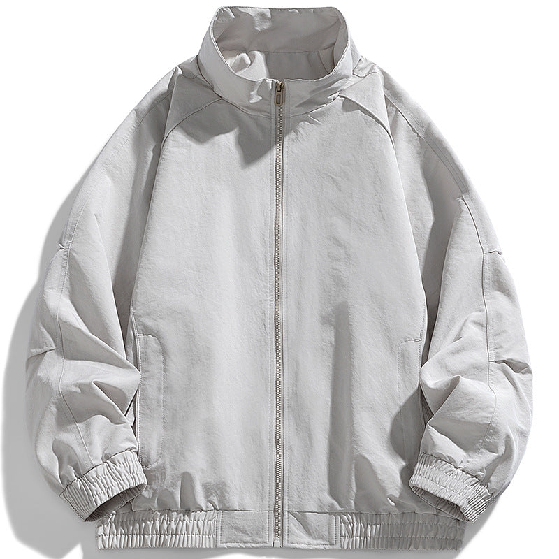Herren urbaner Oversize-Blouson mit Stehkragen, Raglanärmeln und Utility-Ärmeltasche EB