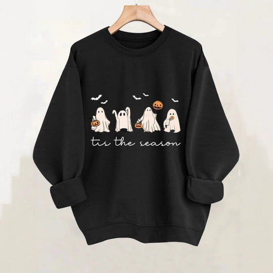 Damen Sweatshirt mit verspielt gruseligem Motiv EB