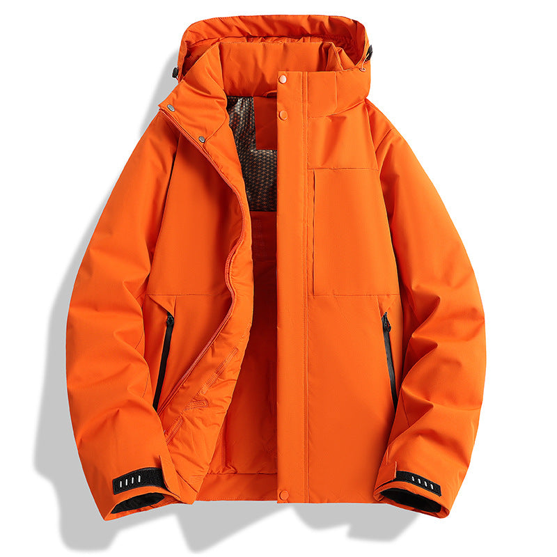 Damen wattierte Kapuzen-Outdoorjacke mit winddichter Membran und isolierendem Thermofutter EB