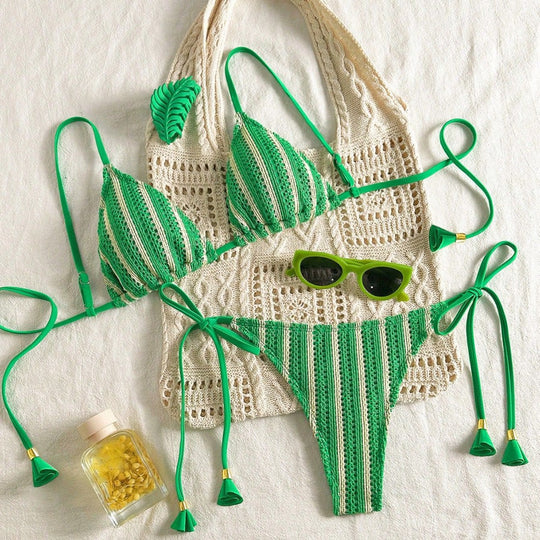 Damen Strappy Bikiniset mit verstellbaren Trägern EB