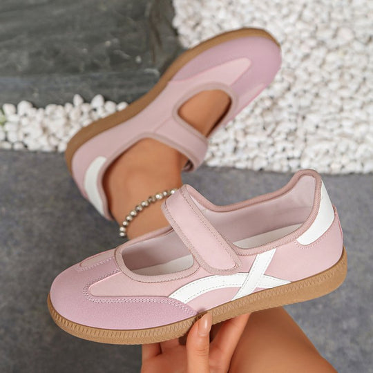 Damen Mary-Jane-Sneaker mit Klettverschluss und gepolstertem Komfortfußbett EB