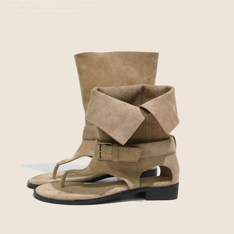 Damen modische Zehenstegsandalen mit verstellbarem Riemen EB